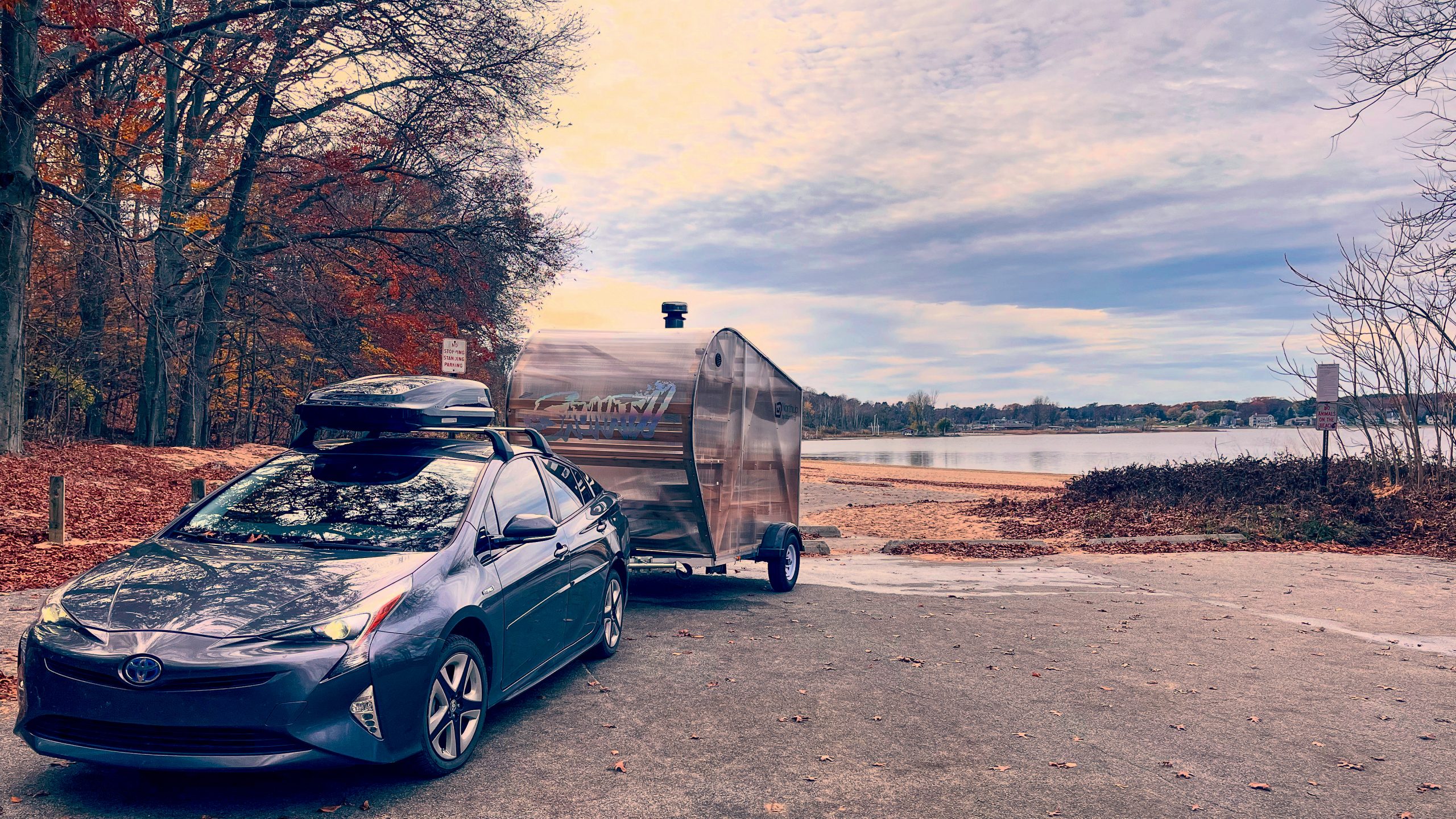 Mobile Sauna on trailer at Ross Park